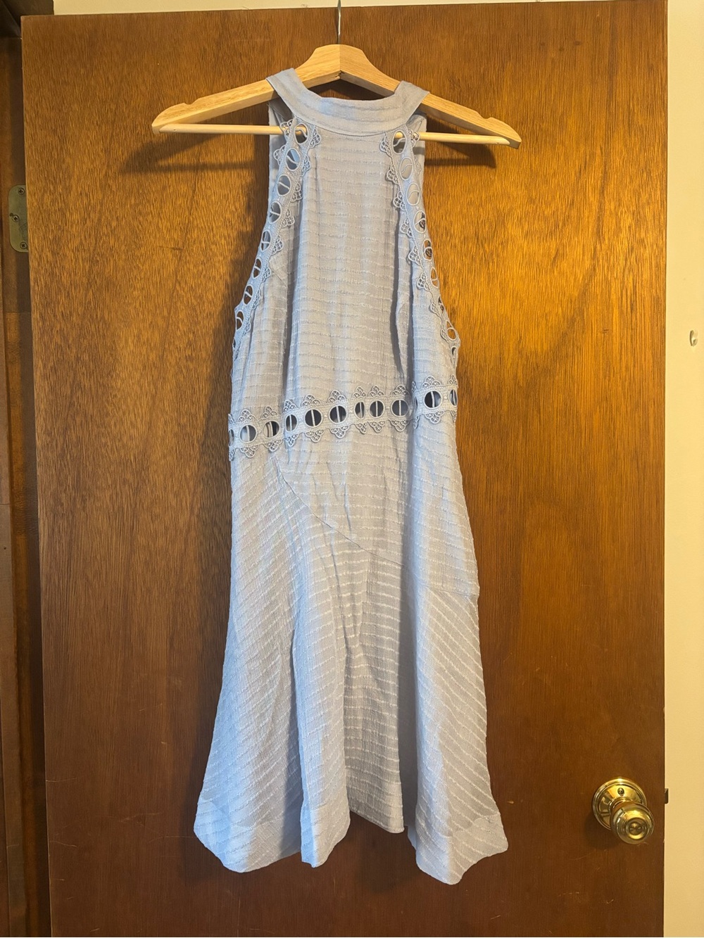 KEEPSAKE the Label Light Blue Halter Mini Dress